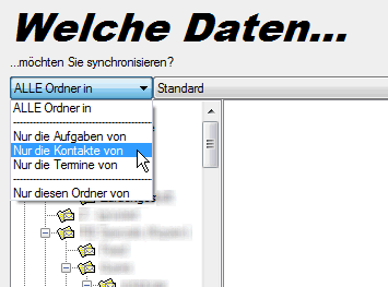 Nur Kontakte synchronisieren